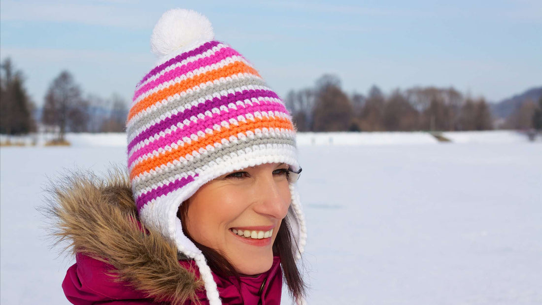 woman smiling in the winter