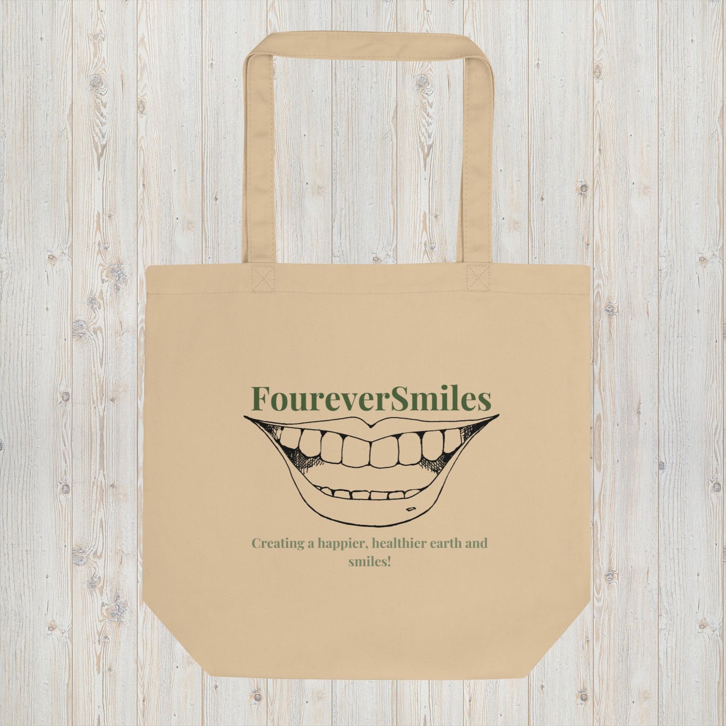 foureversmiles eco-friendly tote bag